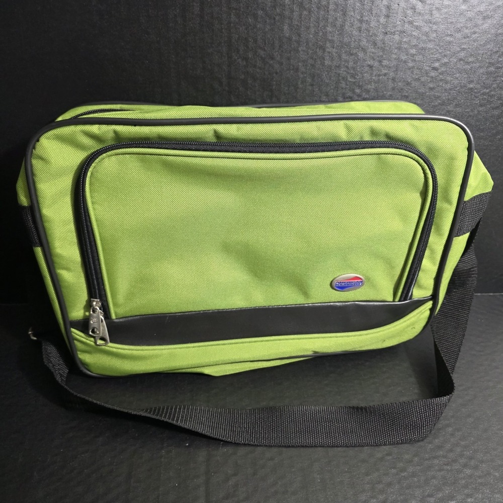 American Tourister Carry On Luggage Bag Green‎ Shoulder Strap 15 x 10 x 9
